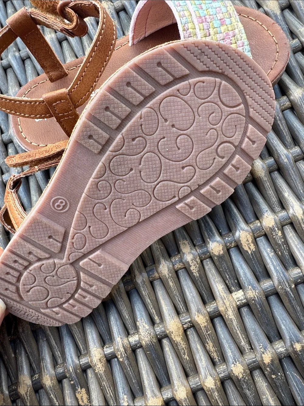 Carter's Brown Toddlers' Sandals with Pastel Woven Strap